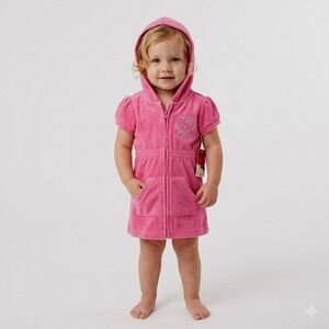 Hello Kitty Swim Cover Up Dress 18M Pink Terry Cloth Hooded Sanrio Kawaii 2013